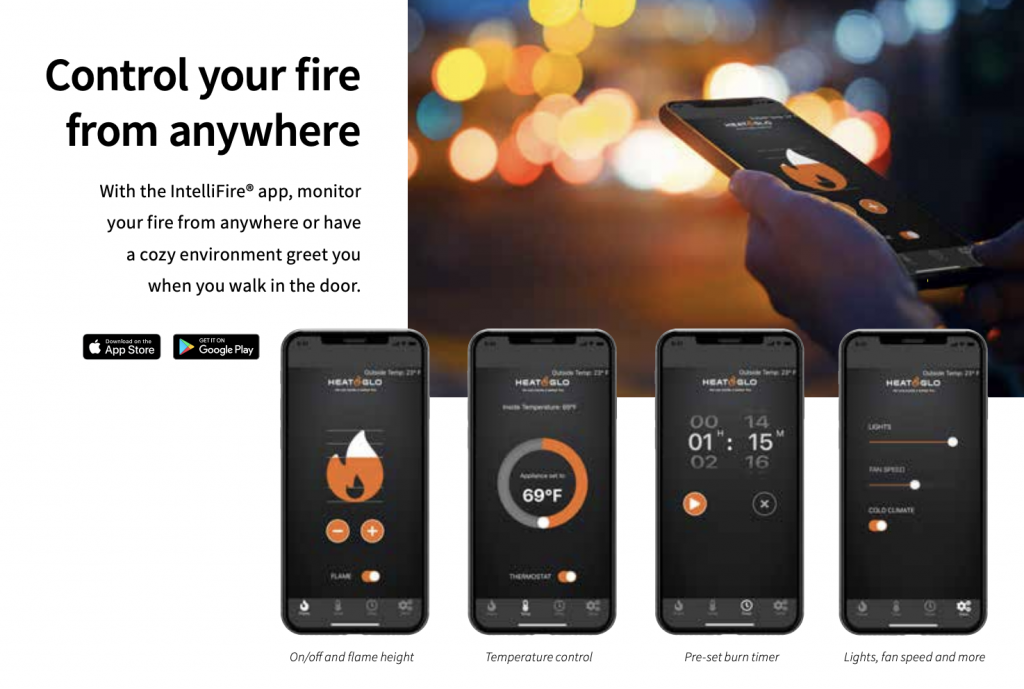 Heat & Glo smart app for fireplaces