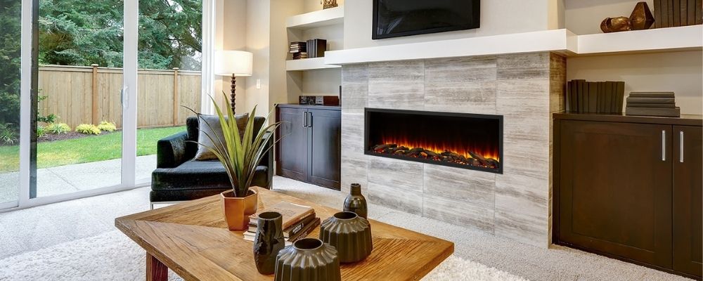 simplifire electric fireplace scion model in living room